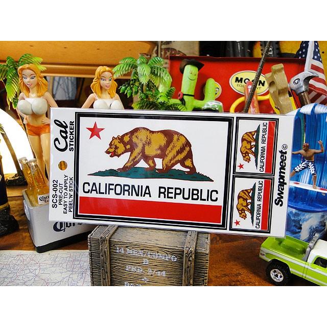 カリフォルニアステッカー　（カリフォルニア州旗3Pセット）　■　アメリカン雑貨　アメリカ雑貨　シール　デカール 爆買 | 