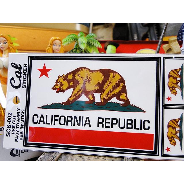 カリフォルニアステッカー　（カリフォルニア州旗3Pセット）　■　アメリカン雑貨　アメリカ雑貨　シール　デカール 爆買 |  | 01