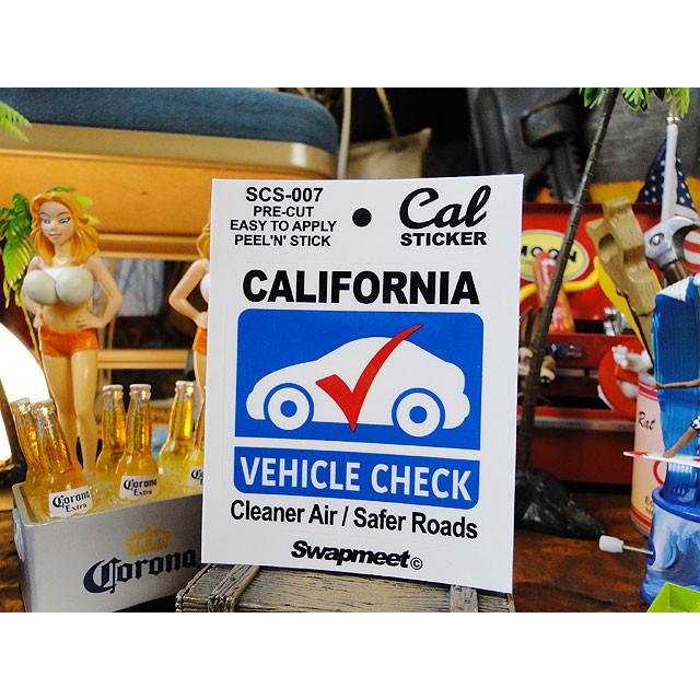 カリフォルニア　ヴィークルステッカー　（ヴィークルチェック/スクエア/ブルー）　■ アメリカン雑貨 アメリカ雑貨 | 