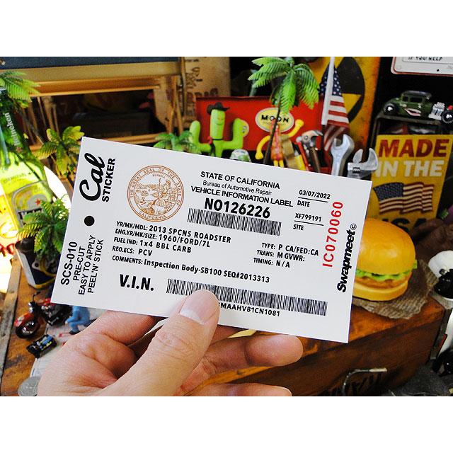 カリフォルニア　ヴィークルステッカー　（ヴィークル　インフォメーション　ラベル）　■ アメリカン雑貨 アメリカ雑貨 |  | 02