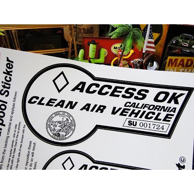 カリフォルニア州　カープールレーンステッカー　2Pセット　（ホワイト）　■　アメリカン雑貨　アメリカ雑貨　シール　デカール |  | 01