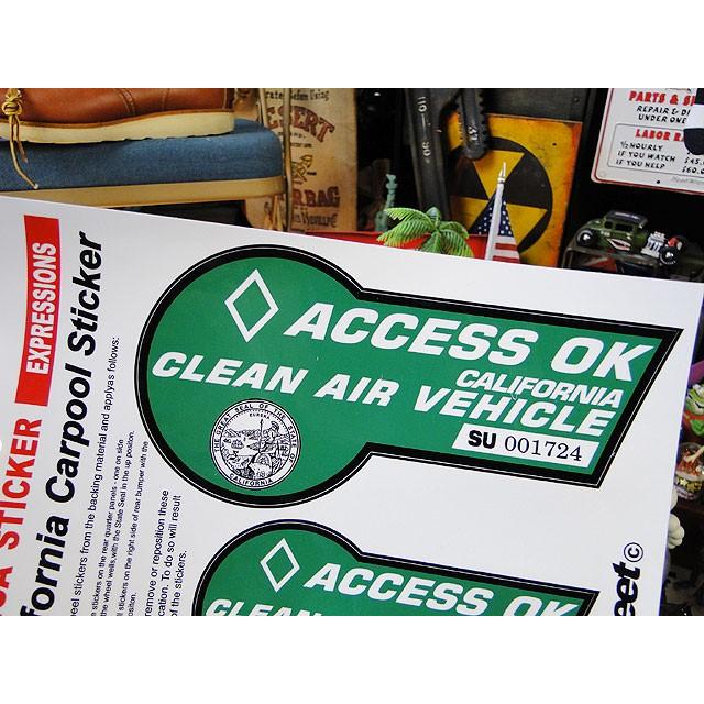 カリフォルニア州　カープールレーンステッカー　2Pセット　（グリーン）　■　アメリカン雑貨　アメリカ雑貨　デカール　シール 爆買 |  | 01