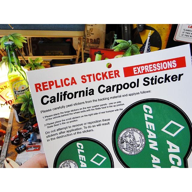 カリフォルニア州　カープールレーンステッカー　2Pセット　（グリーン）　■　アメリカン雑貨　アメリカ雑貨　デカール　シール 爆買 |  | 02