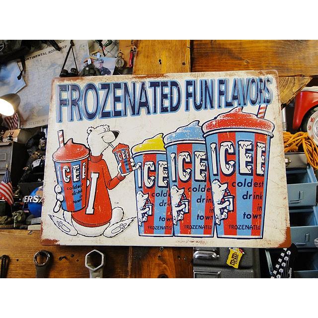 ICEE　アイシーベアー＆フローズン　エンボスティンサイン ■ アメリカン雑貨 アメリカ雑貨 看板 | 
