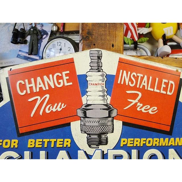 チャンピオン　エンボスティンサイン　（ヴィンテージアド）　■　アメリカン雑貨　アメリカ雑貨　看板 |  | 01