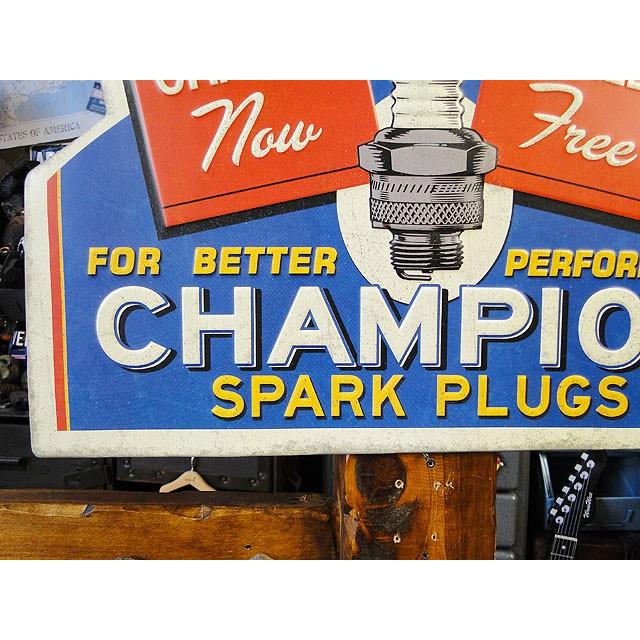 チャンピオン　エンボスティンサイン　（ヴィンテージアド）　■　アメリカン雑貨　アメリカ雑貨　看板 |  | 02