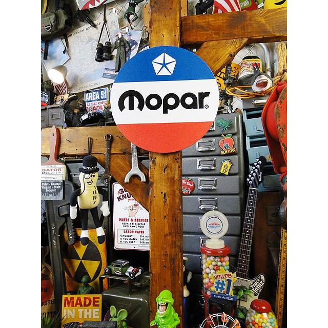 モパー　ラウンド型　ブリキ看板　（トリコロールライン）　■　アメリカン雑貨　アメリカ雑貨 |  | 01