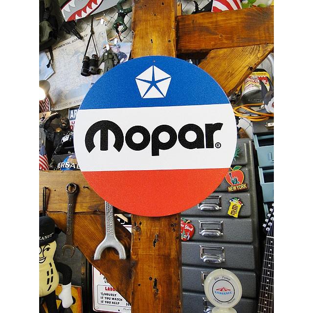 モパー　ラウンド型　ブリキ看板　（トリコロールライン）　■　アメリカン雑貨　アメリカ雑貨 |  | 04