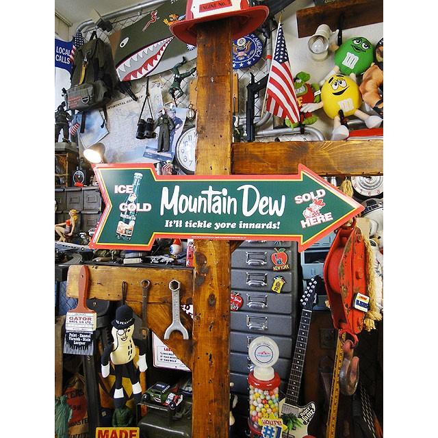 マウンテンデュー　アローカットサイン　（カウボーイ）　■ アメリカン雑貨 アメリカ雑貨　ブリキ看板　ティンサイン |  | 06