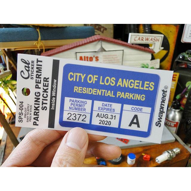 カリフォルニア　パーキングパーミットステッカー　（ロサンゼルス/レジデンシャルパーキング）　ガラスの内側から貼るタイプのステッカー | 