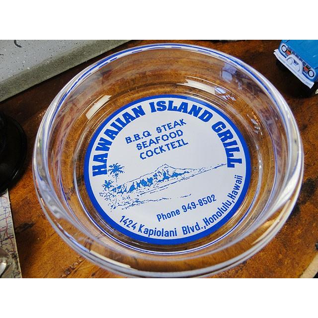 ハワイアン　ガラスアシュトレイ　（ダイヤモンドヘッド/ブルー）　■ アメリカン雑貨 アメリカ雑貨　灰皿 |  | 01