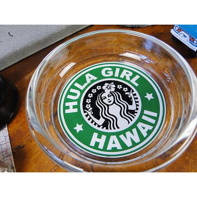 ハワイアン　ガラスアシュトレイ　（フラガールハワイ）　■　アメリカン雑貨　アメリカ雑貨　灰皿 |  | 01