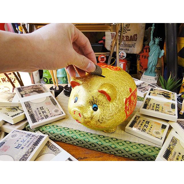 金運財運を招く縁起のいい金のブタさん 貯金箱 子豚 Sサイズ