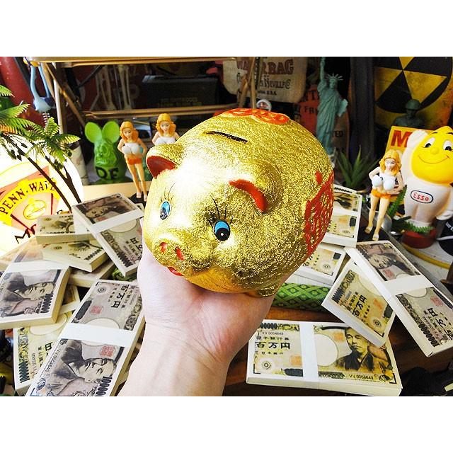 金運財運を招く縁起のいい金のブタさん 貯金箱 子豚 Sサイズ