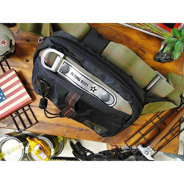 フライングボディバッグ スクエアウエストバッグ （ブラック