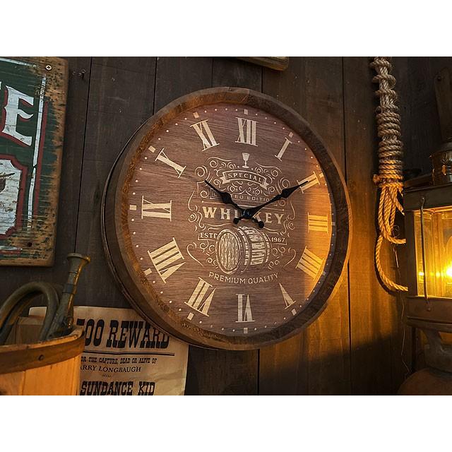 バレルクロック　（ウイスキー樽）　■ アメリカン雑貨 アメリカ雑貨 壁掛時計 | 