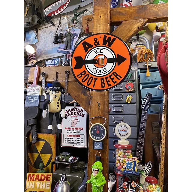 A&W　ルートビアーのラウンド型　ブリキ看板　■ アメリカン雑貨 アメリカ雑貨 |  | 02