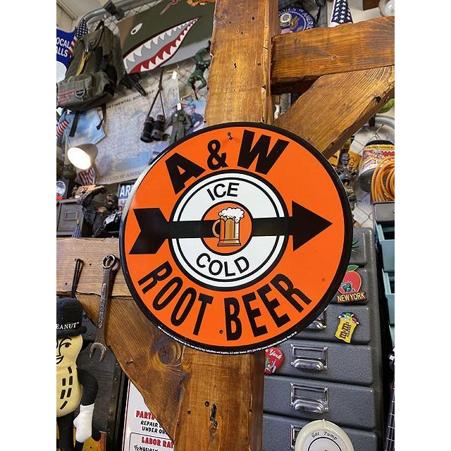 A&W　ルートビアーのラウンド型　ブリキ看板　■ アメリカン雑貨 アメリカ雑貨 |  | 05
