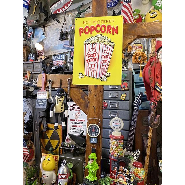 ポップコーン ブリキ看板 （クリスプ＆デリシャス） □ アメリカン雑貨