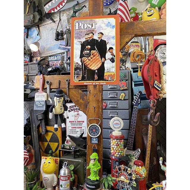 ノーマン・ロックウェル　ブリキ看板　（サタデーイブニングポスト/6回裏）　■ アメリカン雑貨 アメリカ雑貨 爆買 |  | 03