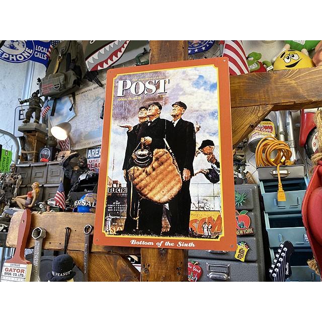 ノーマン・ロックウェル　ブリキ看板　（サタデーイブニングポスト/6回裏）　■ アメリカン雑貨 アメリカ雑貨 爆買 |  | 06