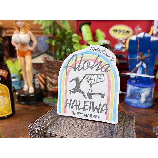 ハレイワ　ハッピーマーケットステッカー　Mサイズ　（009/レインボーゲート）　■　アメリカン雑貨　アメリカ雑貨 | 