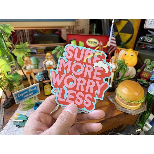 ハレイワ　ハッピーマーケットステッカー　Lサイズ　（102/SURF MORE WORRY LESS）　■　アメリカン雑貨　アメリカ雑貨 |  | 02