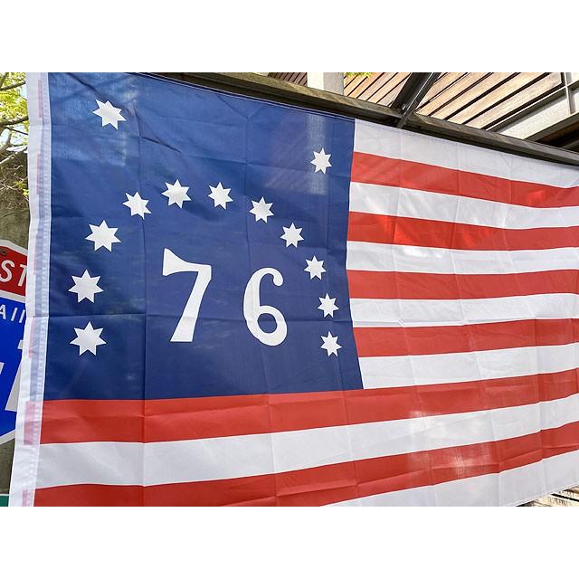 アメリカの昔の76星条旗 ベニントンフラッグ □ アメリカン雑貨