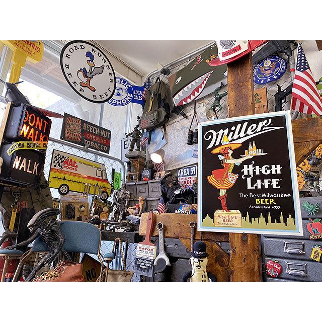 ミラー　ハイライフビアー　ブリキ看板　（ムーンレディ）　■ アメリカン雑貨 アメリカ雑貨 |  | 04