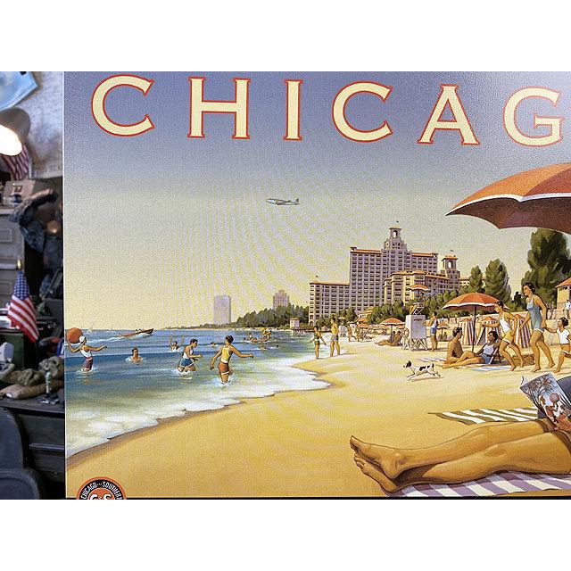 シカゴのトラベルポスター　ブリキ看板 ■ アメリカン雑貨 アメリカ雑貨 |  | 01