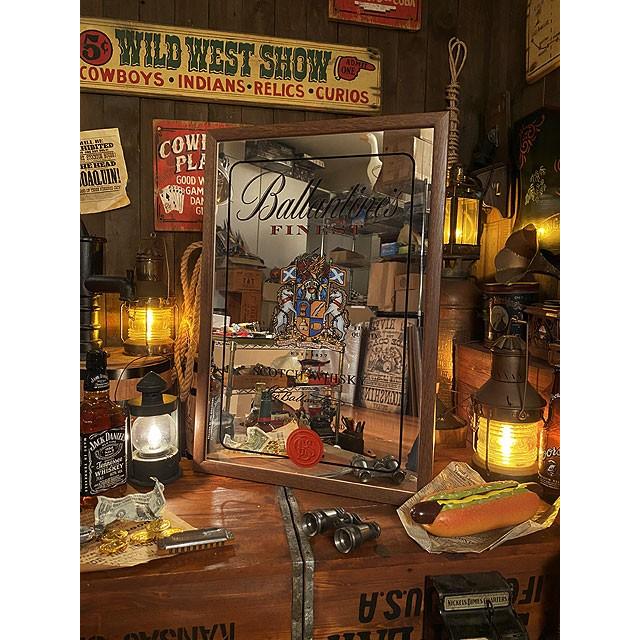 ビンテージ　パブミラー　アメリカ　置物　インテリア　工芸品　美術品 パブミラー🌟 ヴィンテージ調のウッドフレームににアクリルミラーが