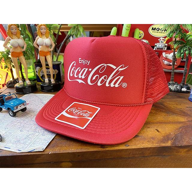 【90s】 コカコーラ Coca-Cola トラッカーキャップ 美品 90s 韓国製 コカコーラ トラッカーキャップ 赤 Coke is it