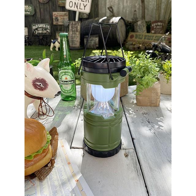 ブライト＆クーラーランタン　（カーキグリーン）　■ アメリカン雑貨 アメリカ雑貨　扇風機　ライト | 