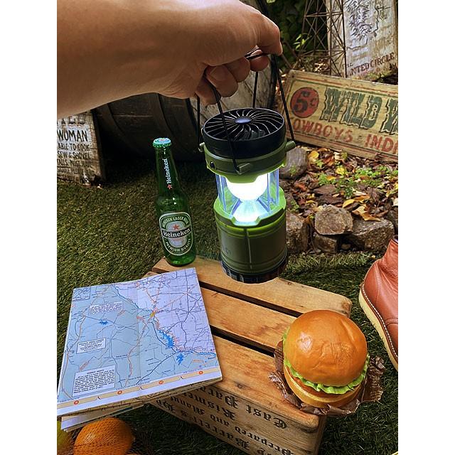 ブライト＆クーラーランタン　（カーキグリーン）　■ アメリカン雑貨 アメリカ雑貨　扇風機　ライト |  | 08