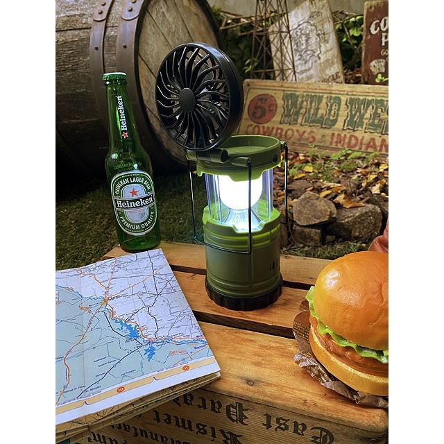 ブライト＆クーラーランタン　（カーキグリーン）　■ アメリカン雑貨 アメリカ雑貨　扇風機　ライト |  | 09