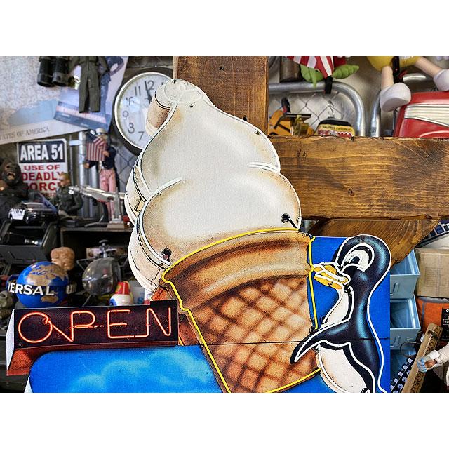 ★稀少な絶盤品★ ソフトクリームのロードサイン　U.S.ヘヴィースチールサイン ■ アメリカン雑貨 アメリカ雑貨 |  | 01