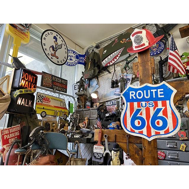 ルート66ロードサイン　U.S.ヘヴィースチールサイン　（星条旗）　■　アメリカン雑貨　アメリカ雑貨 |  | 03
