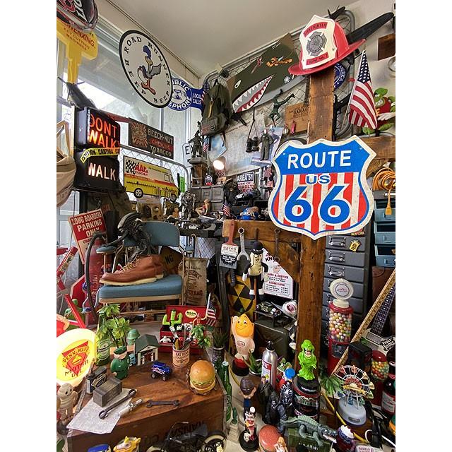 ルート66ロードサイン　U.S.ヘヴィースチールサイン　（星条旗）　■　アメリカン雑貨　アメリカ雑貨 |  | 04