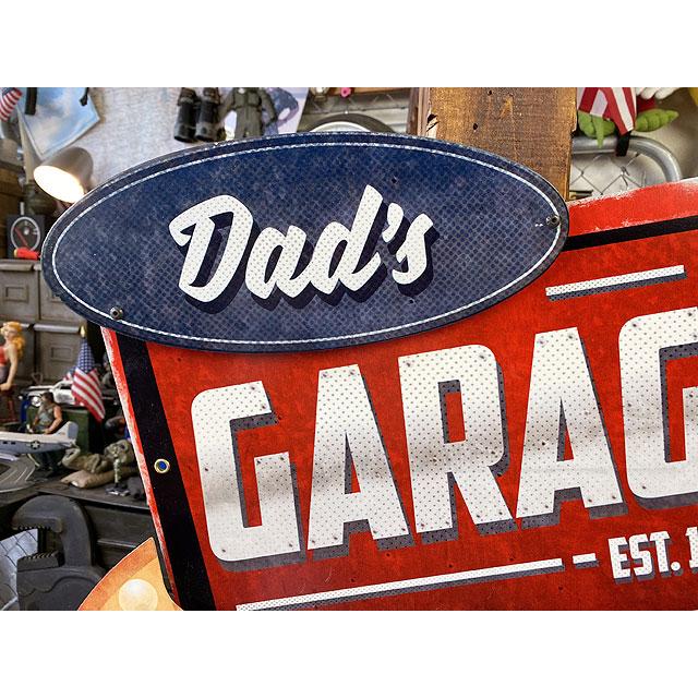 ★稀少な絶盤品★ お父さんのガレージのロードサイン　U.S.ヘヴィースチールサイン　こだわりの立体仕上げ看板 ■ アメリカン雑貨