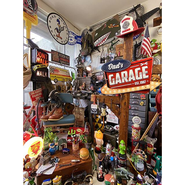 ★稀少な絶盤品★ お父さんのガレージのロードサイン　U.S.ヘヴィースチールサイン　こだわりの立体仕上げ看板 ■ アメリカン雑貨