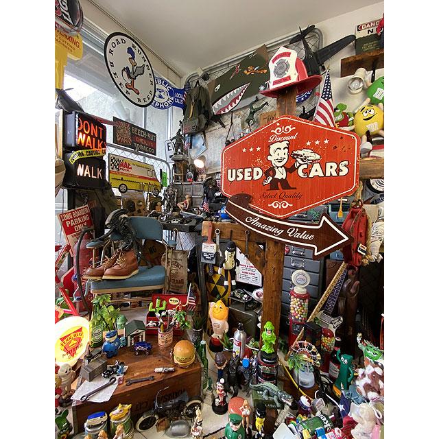★稀少な絶盤品★ 「中古車はこちら」 U.S.ヘヴィースチールサイン  こだわりの立体仕上げ看板 ■ アメリカン雑貨 アメリカ雑貨の画像