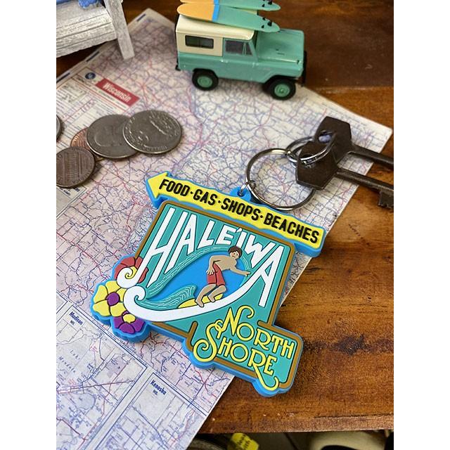 ハレイワの名物看板　ハワイアン　ラバーキーホルダー ■ アメリカ雑貨 アメリカン雑貨 キーリング | 