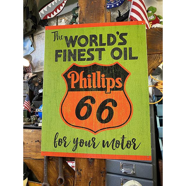 フィリップス66　ブリキ看板　（ワールドファイネストオイル） | 