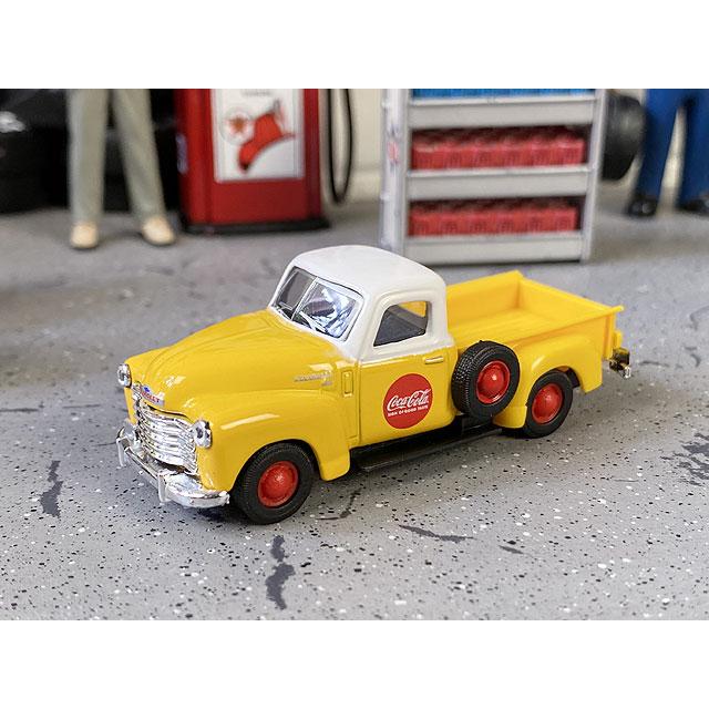 コカ・コーラ　1953年　シボレー3100ピックアップ　ミニカー　1/72スケール　（イエロー）　■　アメリカン雑貨　アメリカ雑貨 | Coca Cola