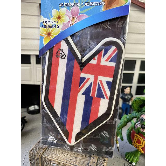 ハワイ州旗ヤングリーフ　エアーフレッシュナー　（スカッシュXの香り）　■ アメリカン雑貨 アメリカ雑貨　芳香剤 |  | 01