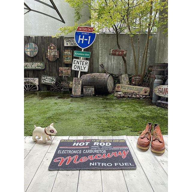 マーキュリー　PVCガレージマット　Sサイズ　（ブラック/ホットロッド）　■　アメリカン雑貨　アメリカ雑貨 | MERCURY | 05