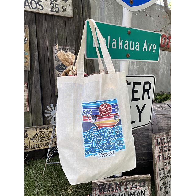 ハワイアン　エコバッグ　（サンセット＆ウェーブ）　■　アメリカン雑貨　アメリカ雑貨 | 