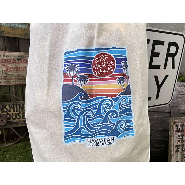ハワイアン　エコバッグ　（サンセット＆ウェーブ）　■　アメリカン雑貨　アメリカ雑貨 |  | 01