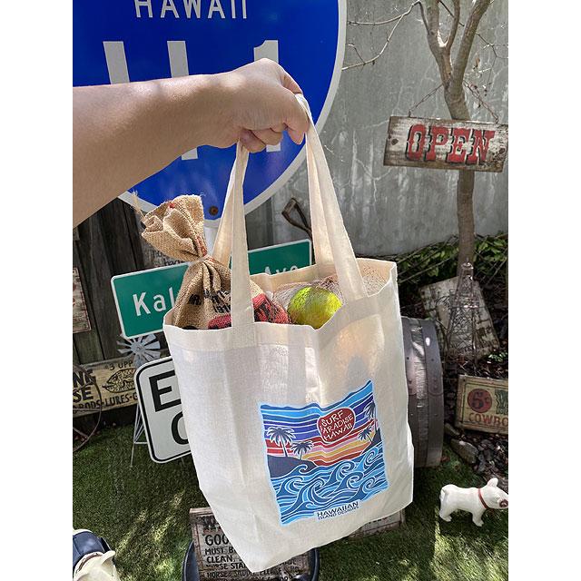 ハワイアン　エコバッグ　（サンセット＆ウェーブ）　■　アメリカン雑貨　アメリカ雑貨 |  | 03