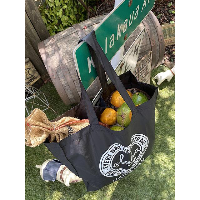 ハワイアン　アイランド　デザイン　エコバッグ　（ブラック）　■　アメリカン雑貨　アメリカ雑貨 |  | 01